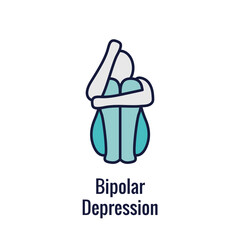 Bipolar Disorder or Depression BP Icon Set Mental Health Icons