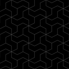 Seamless mosaic pattern. Zigzag figures ornament. Repeated puzzle shapes background. Logic game motif. Tiles wallpaper. Parquet backdrop. Digital paper, page fills, web design, textile print. Vector.