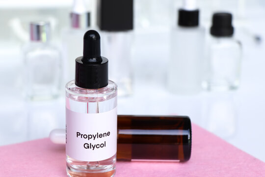 propylene glycol in a bottle, chemical ingredient in beauty product