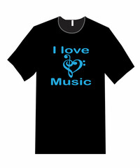 I Love  Music vector t shirt,  t shirt design
