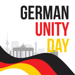 German unity day banner with Coat of arms sign