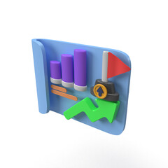 Stock Market Graphic 3D Illustration Icon