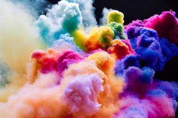 Explosion of multicolored smoke 4k image