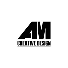 Fototapeta premium Letter AM simple logo design vector