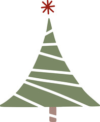 Fototapeta premium Doodle Christmas tree illustration