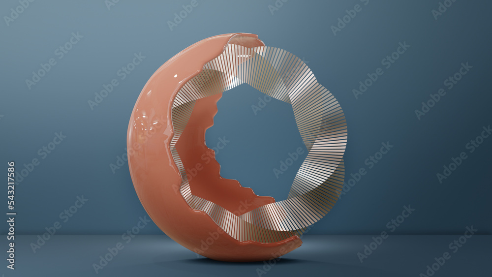Poster abstract circle graphics minimal motion design. blue minimal background 3d rendering