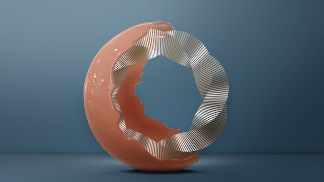 Abstract circle graphics minimal Motion Design. blue Minimal Background 3d Rendering