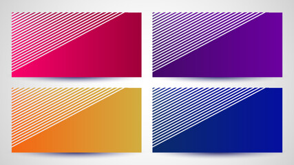 Abstract background set gradients. four colors.