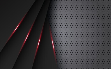 abstract light red black space frame layout design tech triangle concept gray silver circle texture background. eps10 vector