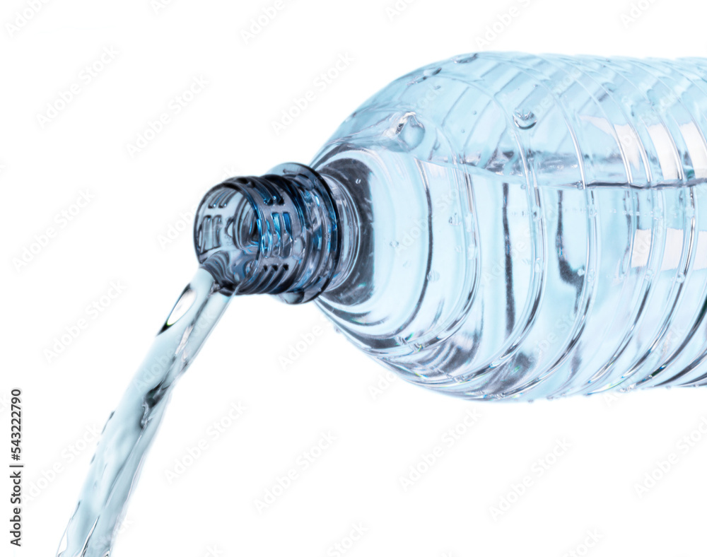 Sticker Water Pouring out of Plastic Bottle - Isolated