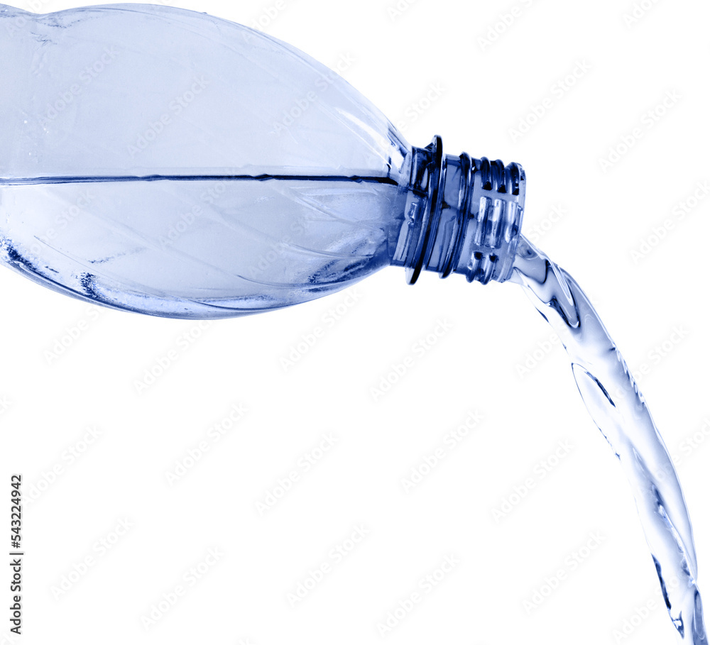 Sticker Water Pouring out of Plastic Bottle - Isolated