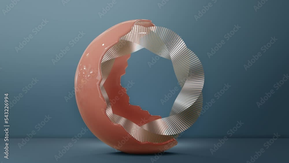 Poster abstract circle graphics minimal motion design. blue minimal background 3d rendering