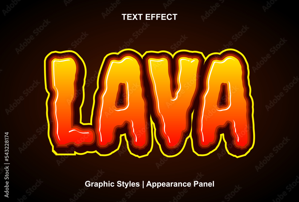 Fototapete lava text effect with graphic style and editable.