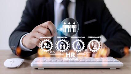 Human Resources HR management Recruitment Employment Headhunting Concept.