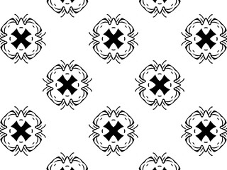 Ornament with elements of black and white colors.