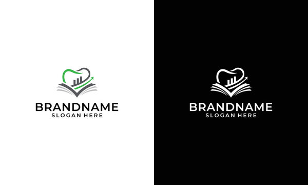 Dental stat vector logo design template. Dentist finance icon logo concept.