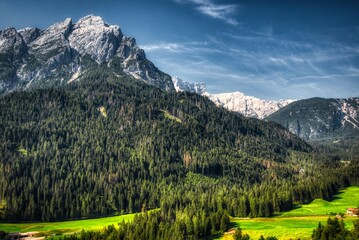 Mountains and forests in the valley