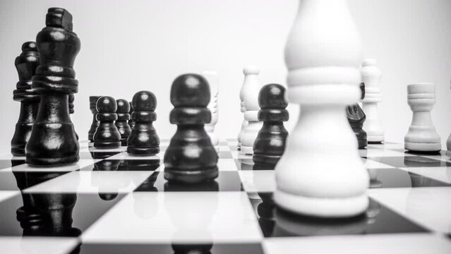 Chess set against white