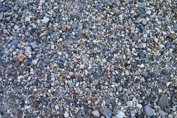 敷き詰められた沢山の丸い小石