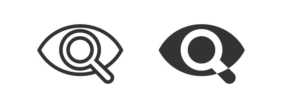 Preview icon. Research illustration symbol. Sign eye and lens vector