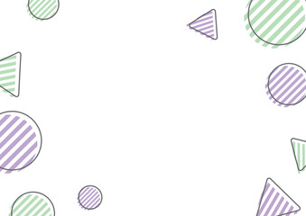 背景　丸と三角　紫と緑