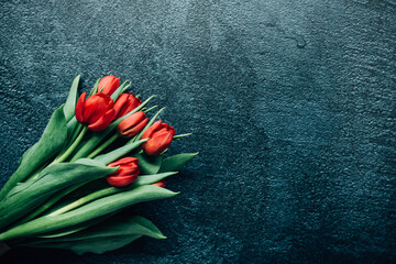 Bouquet de tulipes rouges
