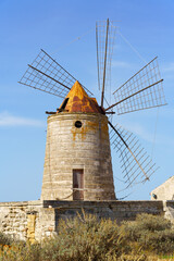Windmill at the salt pans of Trapani