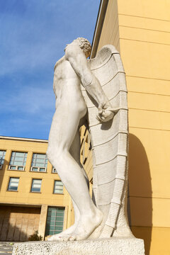 Icarus statue in Forl&igrave;, Italy