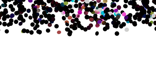 Colorful confetti on white background