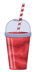 Healthy Strawberry Smoothie with Straw