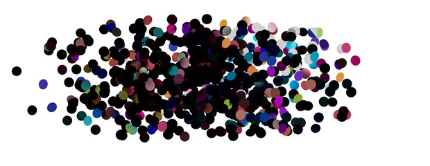 Multicolor confetti abstract background with a lot of falling pieces, isolated