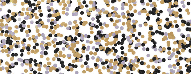 Golden confetti falling down isolated on transparent background.