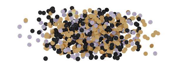 Glittering golden confetti png. Glittering golden confetti falls from above on transparent background. Celebrate festivals.