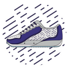 Modern Sneaker Shoe with Lined Pattern