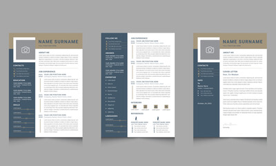 Creative Modern Resume Layout Professional 2-page design set and Professional Resume CV Templates