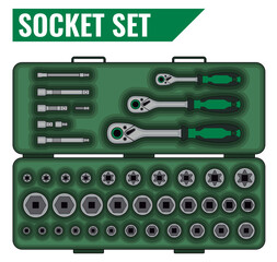 Socket and Wrench Tool Set 40 Piece