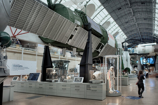 Space orbital station Almaz in the Space Museum in Moscow: Moscow, Russia - October 19, 2022..