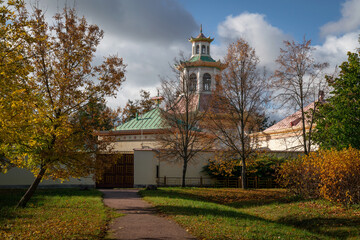 View of the Chinese Village in the Alexander Park of Tsarskoye Selo on a sunny autumn day, Pushkin,...