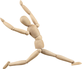 Wooden Mannequin Dummy Dancing - Isolated