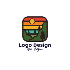 Logo Vintage mountain design 