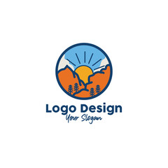 Logo Vintage mountain design 