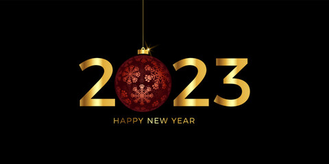 Fototapeta na wymiar Happy New Year 2023 paw prints snowflake