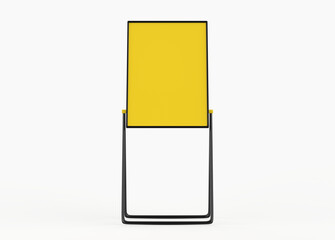 Realistic street billboard, vertical mockup. City light board with frame for outdoor commercial. Template screen for presentation, promotion, advertising and design. 3d illustration