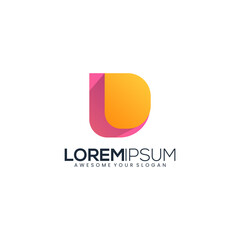 letter D modern logo gradient colorful