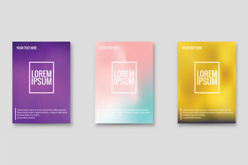 Design of colorful gradients. hipster graphics stylish liquid. element for designing business cards, invitations, gift cards, flyers, and brochures. frame set vector