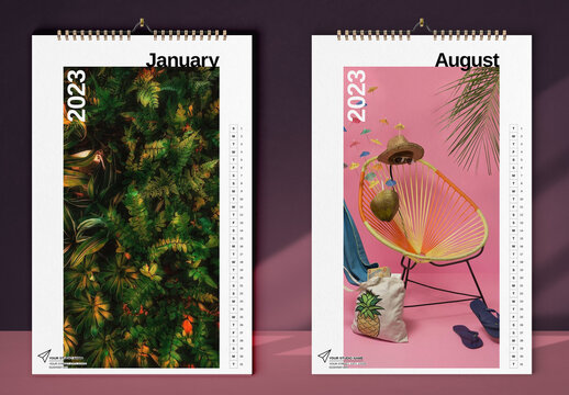 Colorful Art Wall Calendar 2023 Layout