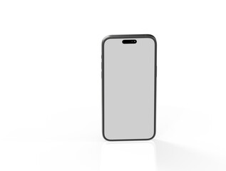 3d smartphone with blank screen isolated