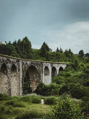 Fototapeta na wymiar Old medieval viaduct in Vorokhta, Ukraine