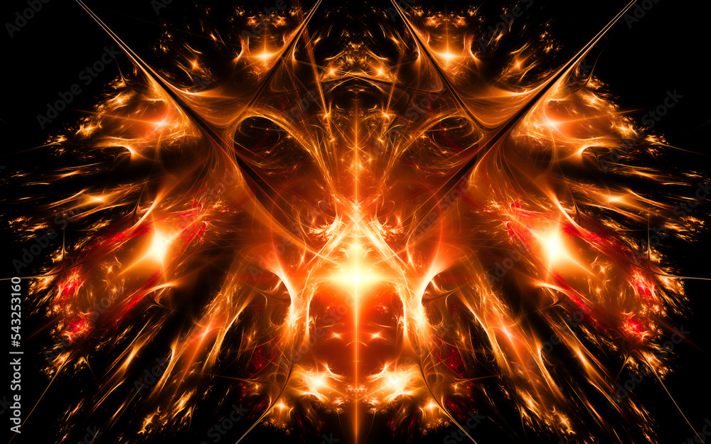 Aufkleber digital illustration abstract image generated fractal background image wallpaper pattern of various geometric shapes and lines of various colors for computer graphics or web design