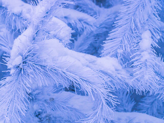 Celebrating the New year in winter. Christmas holidays. Christmas and winter. View of Christmas decorations. Background of frozen ice decoration in Christmas.